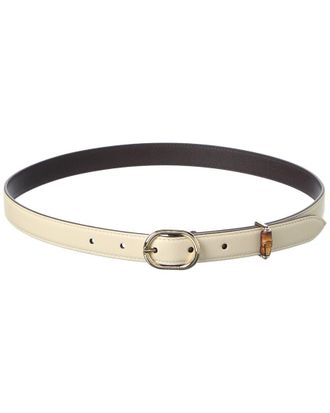 Gucci Oval Leather Buckle Belt
