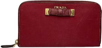 Prada Pre-owned Wallets, female, Red, Size: ONE SIZE Pre-owned Leather Wallet