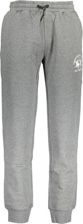 La Martina Grijze katoenen sportbroek met borduursel - Heren - Sweatpants - Grijs - 2XL - Katoen - Broeken