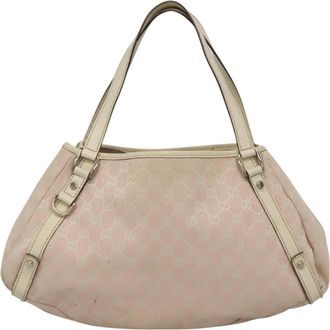 Gucci Abbey Pink Canvas Tote Bag (Pre-Owned)