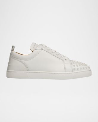 Christian Louboutin Men & apos;s Louis Junior Spikes Leather Low-Top Sneakers