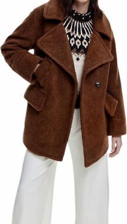 Smythe Teddy Car Coat In Chestnut