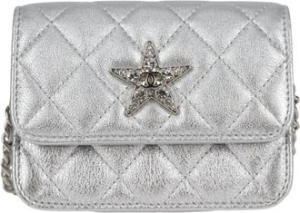 Chanel Silver Leather Shoulder Bag (Pre-Owned)