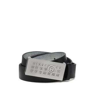 Maison Margiela Mini Plaque Riem - Dames - Riemen - Zwart - ONE Size - Leer - Accessoires