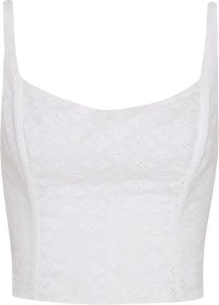 Amir Slama x Jade Picon blouse met borduurwerk en open rug - Wit