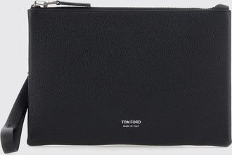 Tom Ford Pochette in pelle di vitello a grana con manico da polso