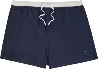 Ami Ami Paris Logo-appliqu&eacute;d Woven Swim Shorts - Navy - XL