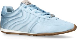 Steve Madden Womens Satin Abbi Blue Sneakers - Size UK 4