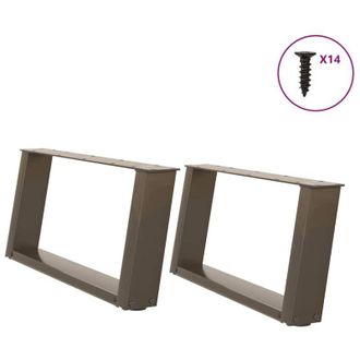 vidaXL Vidaxl - Patas Para Mesa De Centro En Forma De U (2 Unidades, Acero Natural, 60 X 30-31 Cm)