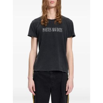 Ann Demeulemeester Slogan-print Washed-out T-shirt