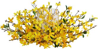 Nearly Natural 16-in Artificial Forsythia Candelabrum in Yellow at Nordstrom