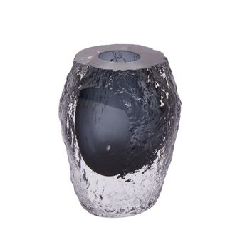 Schubiger M&ouml;bel Vase Glas Dunkle Grau B: 21 cm