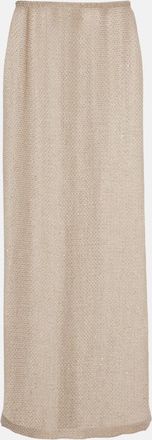 Leset Stella sequined linen-blend maxi skirt