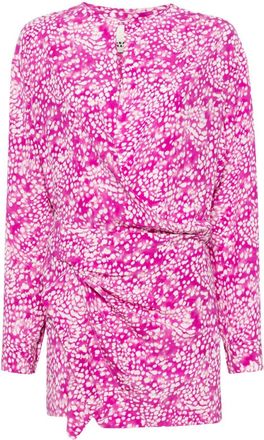 Isabel Marant Habla wrap-design minidress - women - Fabric - 34 - Pink