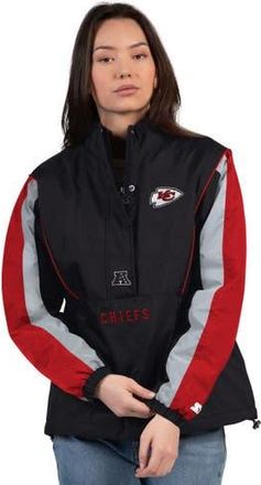 Starter Womens Starter Black/Red Kansas City Chiefs Thursday Night Gridiron Half-Zip Jacket at Nordstrom, Size Xx-Large
