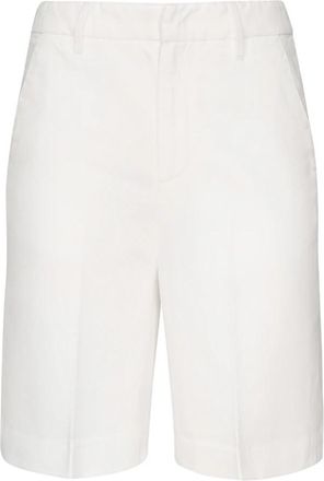 Dondup Witte Jersey Shorts met Hoge Taille - Dames - Korte Broeken - Wit - W29 - Katoen - Korte Broeken
