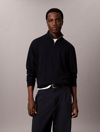 Calvin Klein Jersey De Lana Merino Con Cuello Con Cremallera