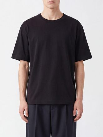 Dries Van Noten Short-Sleeved Cotton T-Shirt with Dropped Shoulders