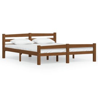 Berkfield Home Bed Frame Honey Brown Solid Pinewood 160x200 cm