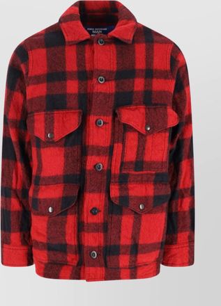 Junya Watanabe check pattern jacket flap pockets