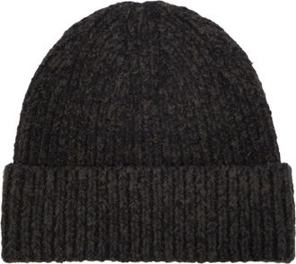 Acne Studios Korval Wool Blend Beanie - Heren - Hoeden - Zwart - ONE Size - Katoen - Accessoires