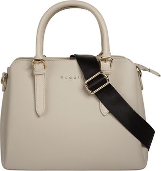 Bugatti Henkeltasche BUGATTI ELLA SAFFIANO, Damen, Gr. B/H/T: 30cm x 23cm x 12cm onesize, beige, Polyurethan (PU), Taschen Henkeltasche