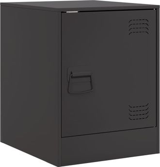 vidaXL Mesita De Noche Acero Negra 34,5x39x44 Cm Vidaxl