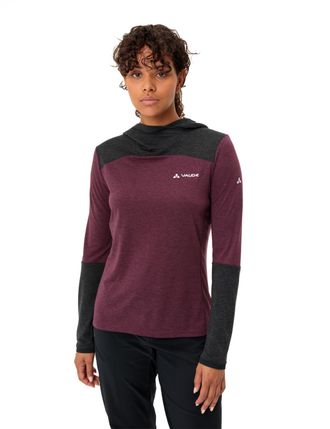 Vaude Funktionsshirt VAUDE WOMENS TREMALZO LS SHIRT, Damen, Gr. 34, lila (cassis uni), Obermaterial: 88% Polyester, 12% Wolle, ohne Ausschnitt, elastischer 