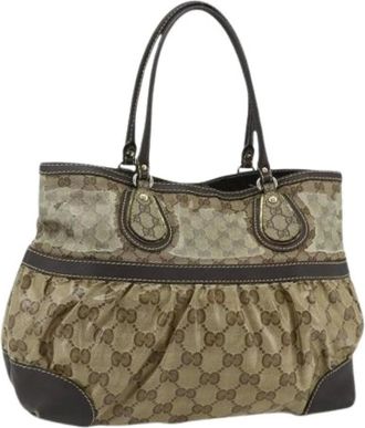 Gucci Pre-owned Shoulder Bags, female, Beige, Size: ONE SIZE Pre-owned GG Canvas Tote Bag