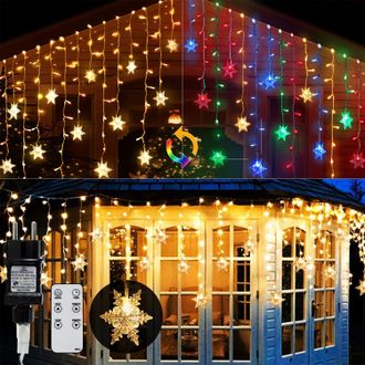 OEM Guirnalda De Luces Led De 31 V Y 9 M - 360 Luces Con Colgantes De Copo De Nieve, Control Remoto De 6 Modos, Efecto De Hadas Heladas