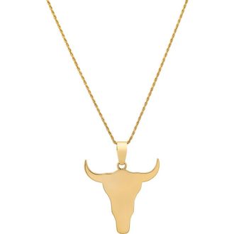 Established Mini Gold Steer Pendant Necklace at Nordstrom