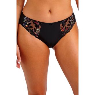 Fantasie Magdalena Scalloped Edge Briefs in Noir at Nordstrom, Size Xx-Large