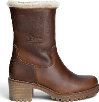 Panama Jack Panama Jack Womens Bark Brown Leather Waterproof Warm Heeled Boots - Piola B8