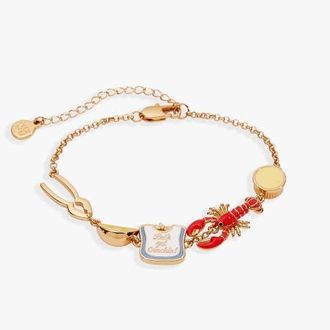 Alex and Ani Lobster Boil Lets Get Crackin! Inline Charm Bracelet in Gold at Nordstrom