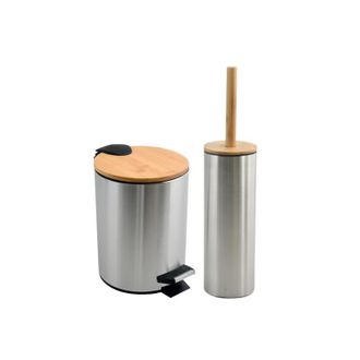 Spirella Juego De Papelera Con Pedal Y Escobilla De Ba&ntilde;o De Acero Inoxidable De 3 Litros Adonis Spirella