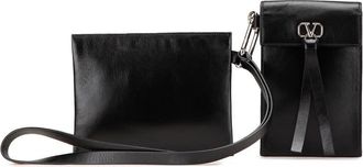 Valentino Pre-owned Valentino Leather VRing Neck Pouch U18YF1VQKUA1CRFJ