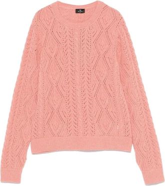 Etro Wool Jumper - Dames - Ronde hals truien - Roze - M - Wol - Truien & Vesten