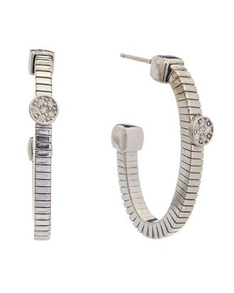 Meshmerise 18K Gold Over Silver 0.12 Ct. Tw. Diamond Earrings