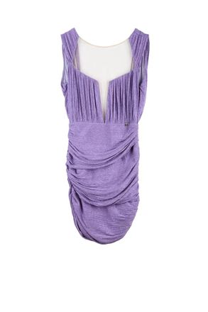 Elisabetta Franchi Lam&eacute; Mini Dress - Purple