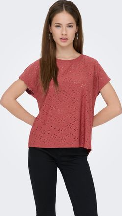 Only Kurzarmshirt ONLY ONLSMILLA LIFE S/S TOP JRS NOOS, Damen, Gr. XL, spiced apple, Jersey, Obermaterial: 95% Polyester, 5% Elasthan, unifarben, regular f