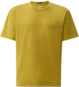C.P. Company C.p. Company, Tops, Heren, Geel, XL, 20/1 Jersey T-shirt met korte mouwen