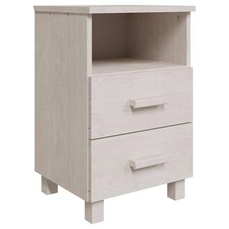 Berkfield Home Decorative Bedside Cabinets HAMAR 2 pcs White 40x35x62 cm Solid Wood | Size: 40 x 35 x 62 cm