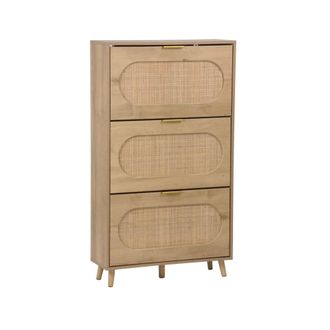 Sweeek Mueble para zapatos con 3 cajones, natural