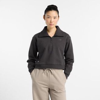New Balance Womens NBX Lunar New Year Half Zip in Grey Cotton, size Medium