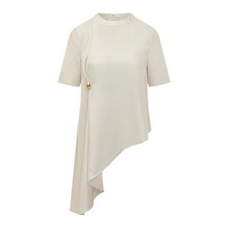 Loulou Studio Blouses, female, White, Size: M Madea Asymmetric Top