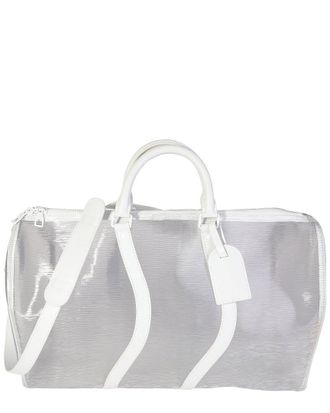Louis Vuitton White PVC Epi Wavy Keepall Bandouli&egrave;re 50 (Authentic Pre-Loved)