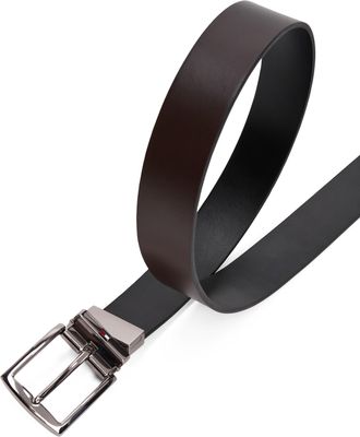 Tommy Hilfiger Wendeg&uuml;rtel TOMMY HILFIGER DENTON 3.5 cm breit, Herren, Gr. 11,5, testa di moro, schwarz, Rindsleder, G&uuml;rtel Wendeg&uuml;rtel