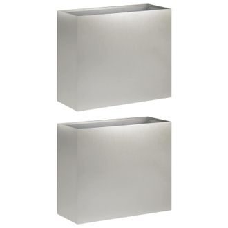 vidaXL Macetero De Jard&iacute;n 2 Uds. Plateado 50 X 20 X 40 Cm Vidaxl