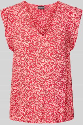 Pieces Regular Fit Blusentop mit V-Ausschnitt Modell NYA in Rot, Größe XS