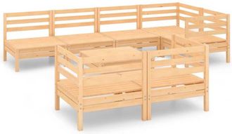 vidaXL Juego De Muebles De Jard&iacute;n 8 Piezas Madera Maciza De Pino Vidaxl